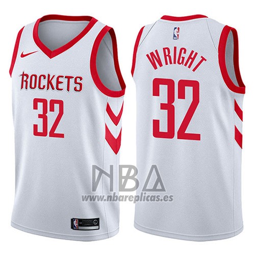 Camiseta Houston Rockets Brandan Wright NO 32 Association 2017-18 Blanco